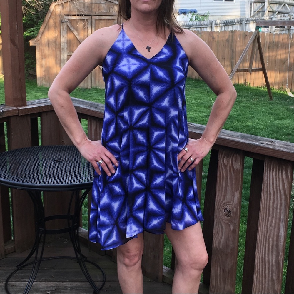 Calvin Klein Blue Chiffon Sundress! NEW! - Picture 2 of 10